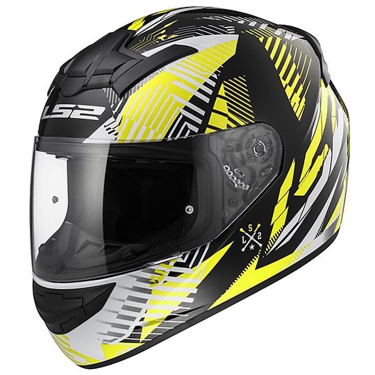 Helm Moto Integral LS2 FF352 Infinite Black Fluorescent Yellow