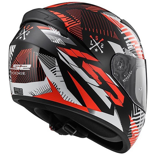 Helm Moto Integral LS2 FF352 Infinite Schwarz Rot
