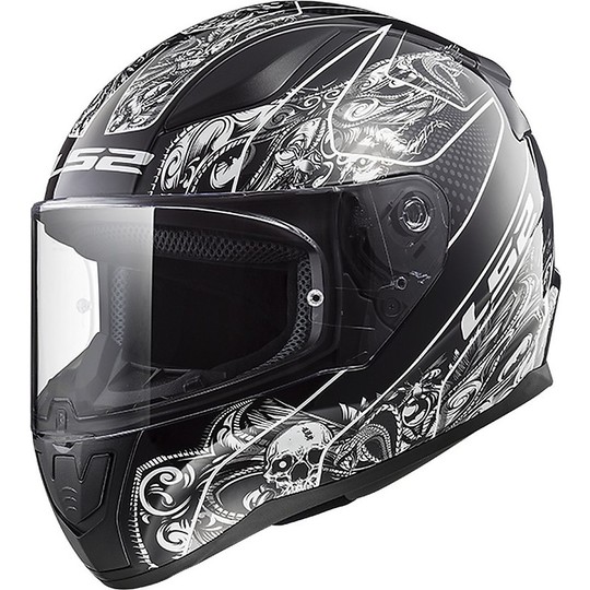 Helm Moto Integral Ls2 FF353 Rapid-Crypt Schwarz Weiß