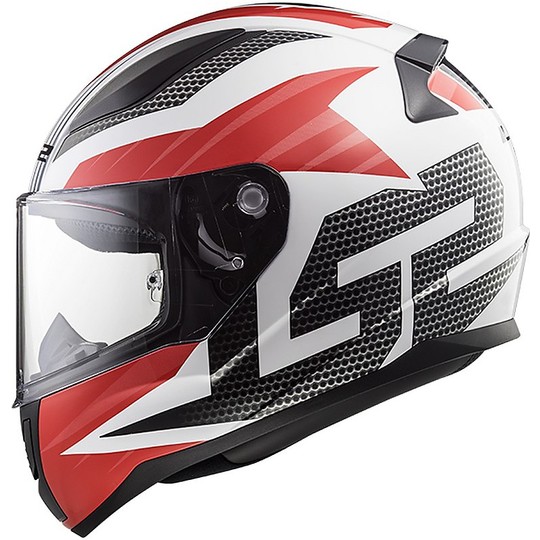 Helm Moto Integral Ls2 FF353 Rapid-Weiß Rot Gitter