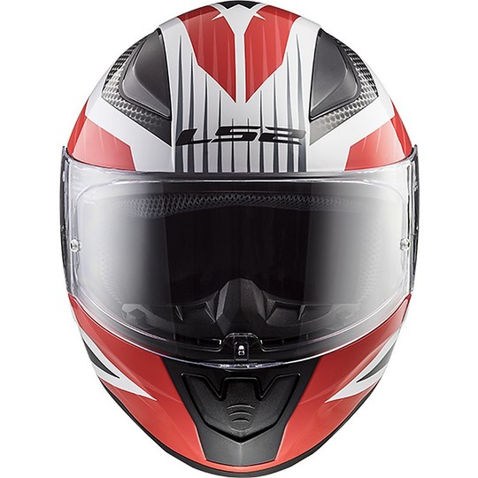 Helm Moto Integral Ls2 FF353 Rapid-Weiß Rot Gitter