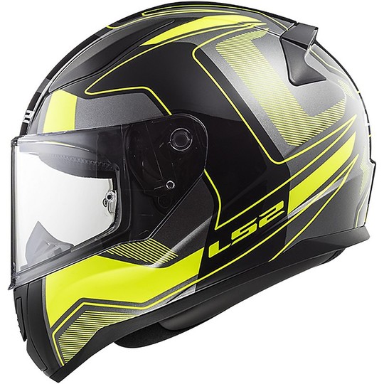 Helm Moto Integral Ls2 FF353 Schnell Carrera Matt Black Fluorescent Yellow