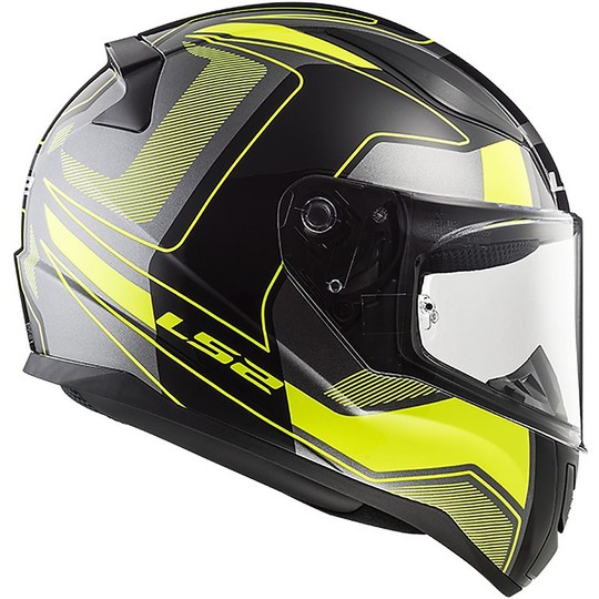 Helm Moto Integral Ls2 FF353 Schnell Carrera Matt Black Fluorescent Yellow