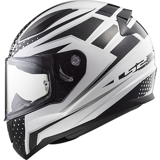 Helm Moto Integral Ls2 FF353 Schnelle Carborace Schwarz Weiß