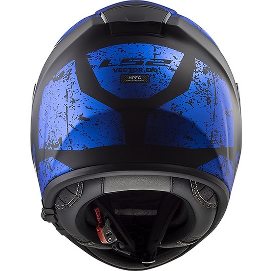 Helm Moto Integral Ls2 FF397 Matte Black Blue Vector Zeichen