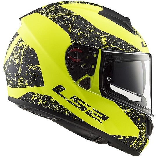 Helm Moto Integral Ls2 FF397 Vektor-Zeichen-Schwarz-Gelb Opaque