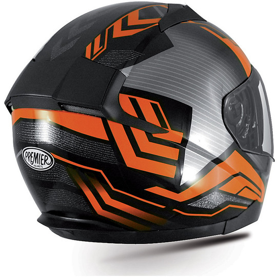 Helm Moto Integral Premier Evoque Doppel Visor ST3 Schwarz Orange