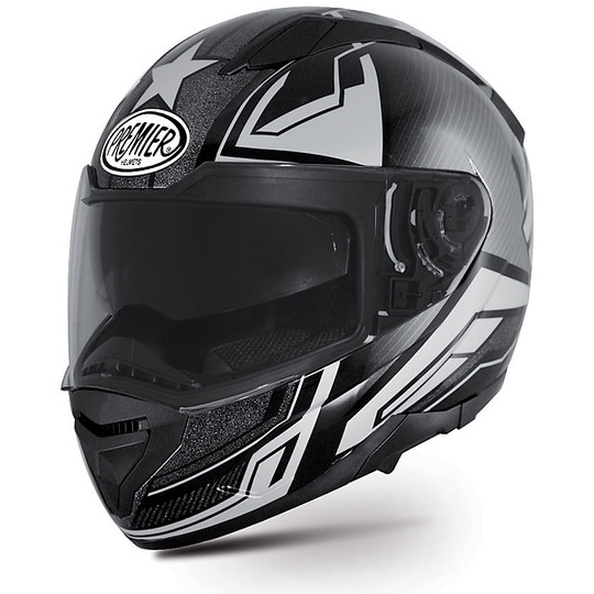Helm Moto Integral Premier Evoque Doppel Visor ST9 Schwarz Grau
