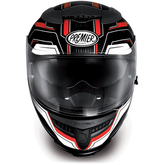 Helm Moto Integral Premier Touran Doppel Visor Fiber PX9BM Schwarz Rot