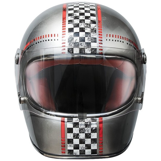 Helm Moto Integral Premier Trophy Stil der 70er Jahre FL Verchromte