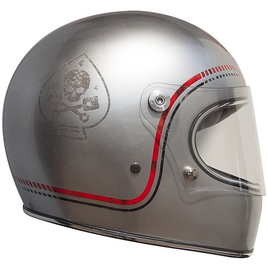 Helm Moto Integral Premier Trophy Stil der 70er Jahre FL Verchromte