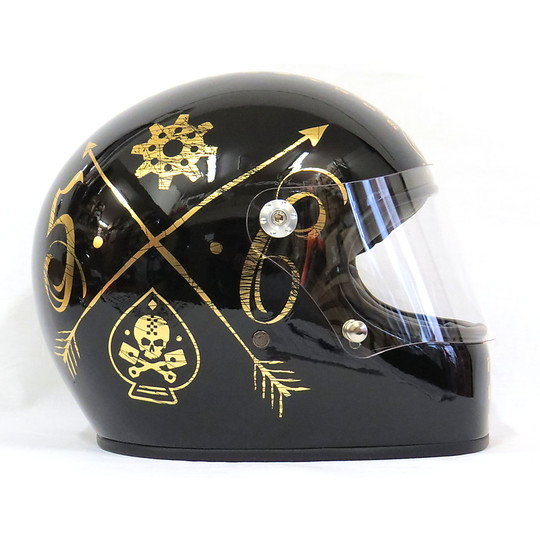 Helm Moto Integral Premier Trophy Stil der 70er Jahre NX9 Gold