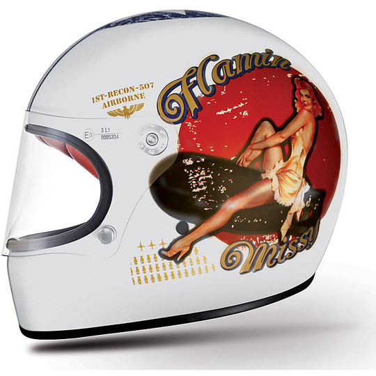 Helm Moto Integral Premier Trophy Stil der 70er Jahre Pin Up 8 BM