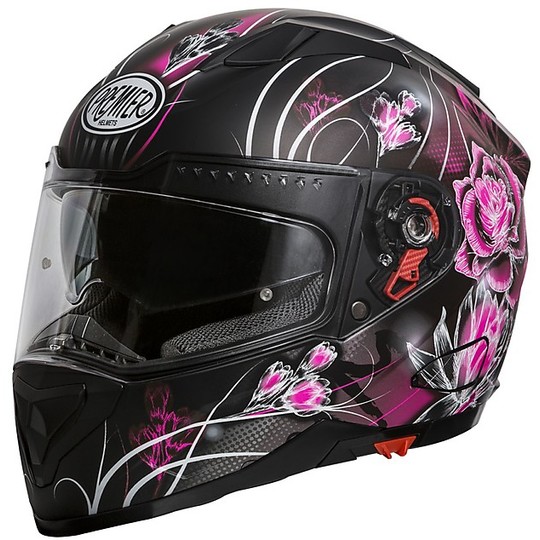 Helm Moto Integral Premier Vyrus Vanity 9 BM Matt Black Rose