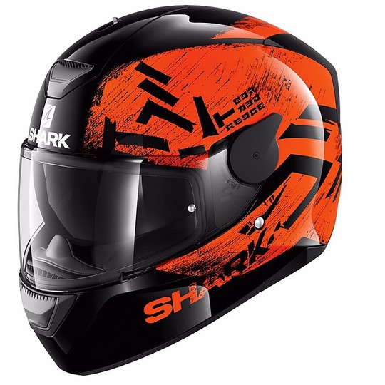 Helm Moto Integral Shark D-Skwal HIWO Schwarz Orange