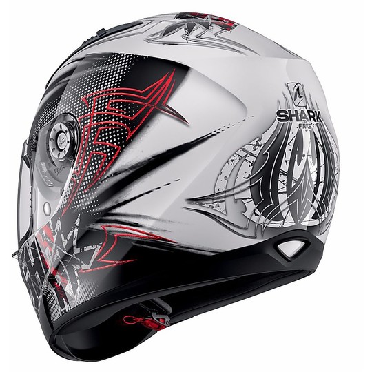 Helm Moto Integral Shark Ridil Finks Weiß Schwarz Rot