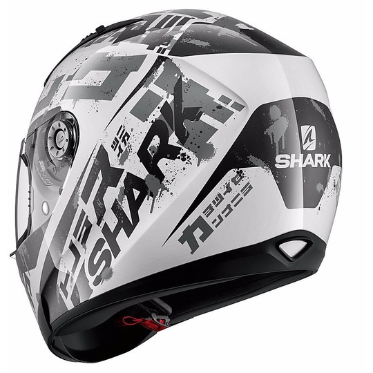 Helm Moto Integral Shark Ridil Kengal Schwarz Weiß