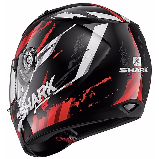 Helm Moto Integral Shark Ridil OXYD Schwarz Rot