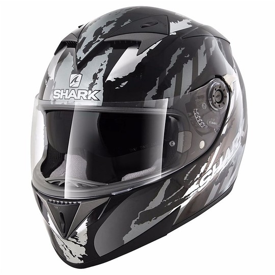 Helm Moto Integral Shark Ridil OXYD Schwarz Weiß