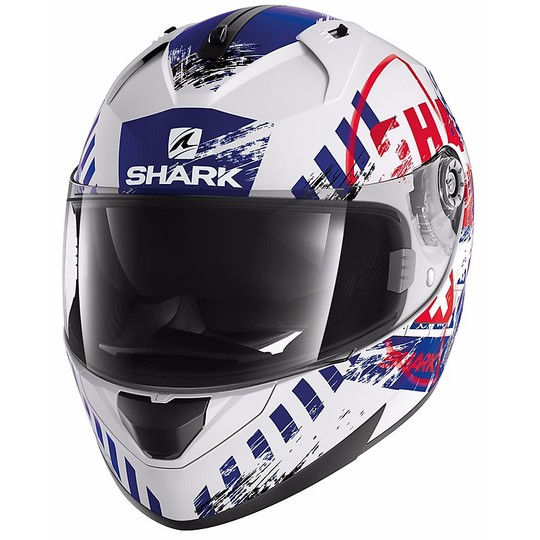 Helm Moto Integral Shark Ridil SkyD Blau Weiß Rot