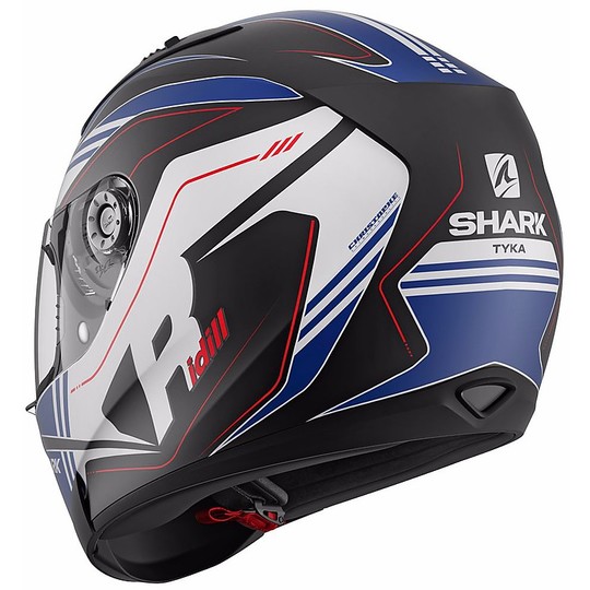 Helm Moto Integral Shark Ridil TIKA Mat Schwarz Weiß