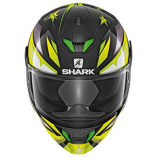 Helm Moto Integral Shark Skwal 2 DRAGHAL Schwarz, Grün, Gelb