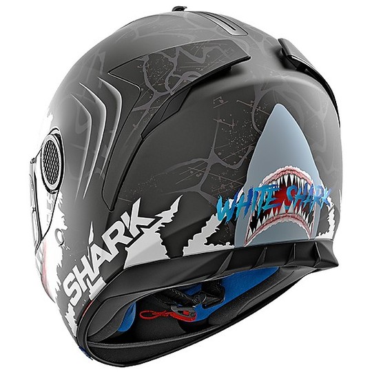 Helm Moto Integral Spartan LORENZO WHT Shark Matt White