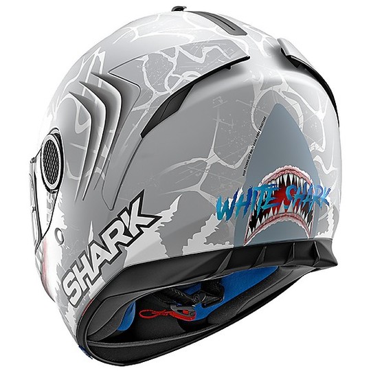 Helm Moto Integral Spartan LORENZO WHT Shark Silber Anthrazit Opaque