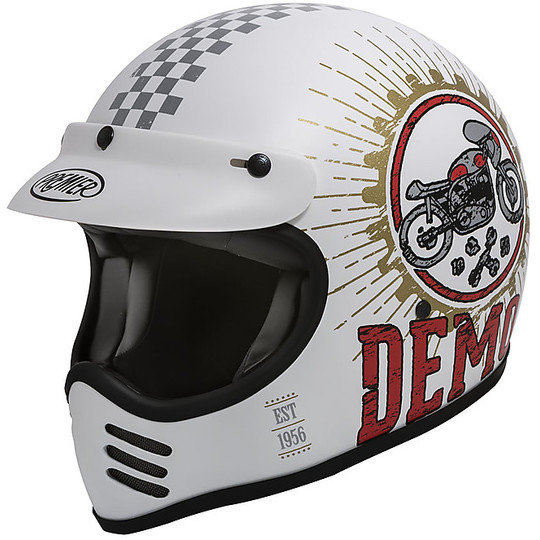 Helm Moto Integral Vintage-Premier MX 70 Style-Speed ​​Demon 8 BM Matt