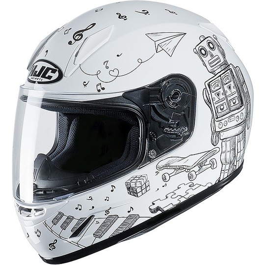 Helm Moto Integrale Kind HJC CL-Y Wazo MC10 Weiß
