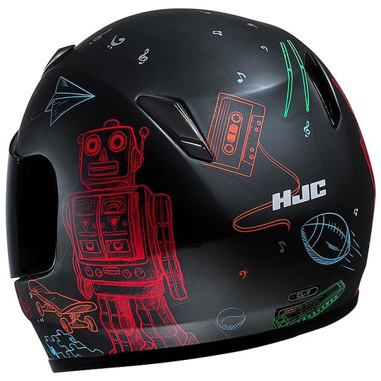 Helm Moto Integrale Kind HJC CL-Y Wazo MC1SF Schwarz Rot