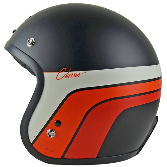 Helm Moto Jet Custom Herkunft PRIMO CLASSIC VINTAGE Matt Schwarz