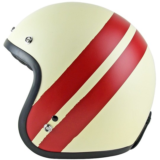 Helm Moto Jet Custom Herkunft PRIMO JACK Weiß Rot Undurchsichtig