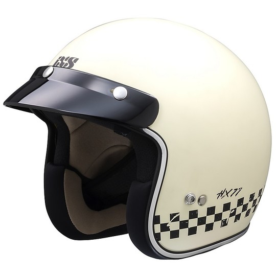 Helm Moto Jet Custom Ixs 77 2.0 Elfenbeinschwarz