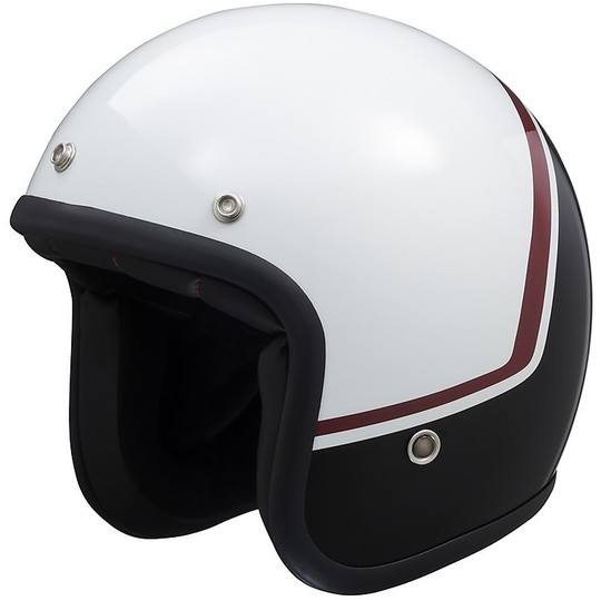 Helm Moto Jet Custom Ixs 77 2.2 Weiß Schwarz Rot