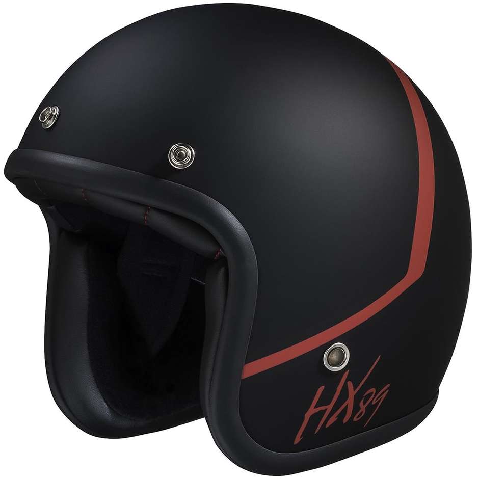 Helm Moto Jet Custom Ixs 89 2.0 Schwarz Undurchsichtig Rot