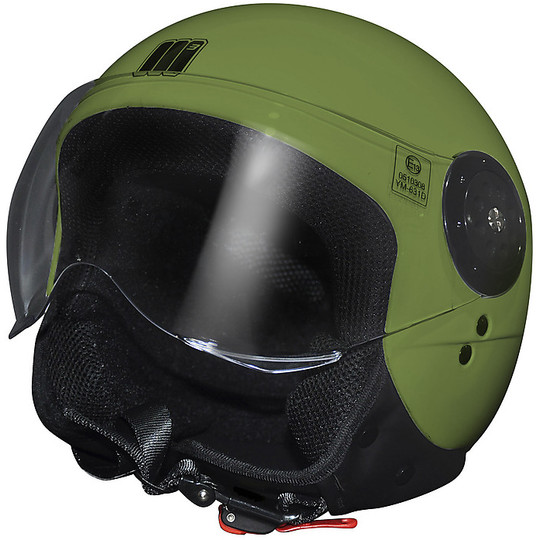 Helm Moto Jet mit Visier bombardiert Menschen Jeko Military Green