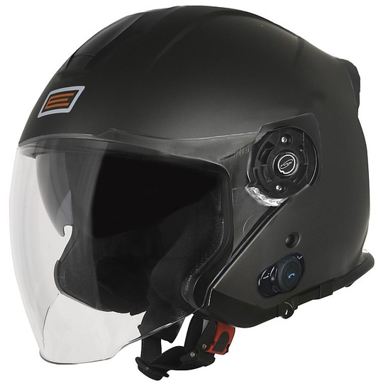 Helm Moto Jet Origin Palio 2.0 mit Bluetooth lange Visier Matt Titanium