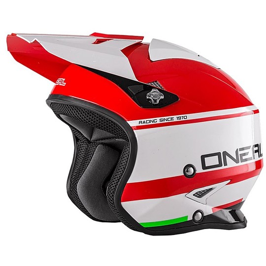 Helm Moto Jet Probe Oneal Slat Crimson Red