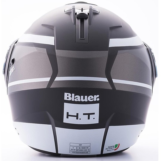 Helm Moto Modular Blauer Himmel 2 Black Titanium Matt White