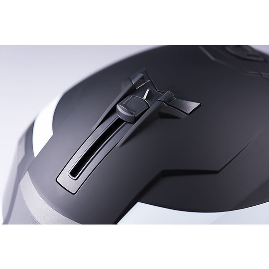 Helm Moto Modular Blauer Himmel 2 Black Titanium Matt White