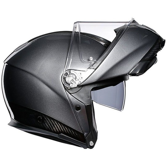 Helm Moto Modular Carbon Carbon Mono AGV Sportmodular Drak Grau
