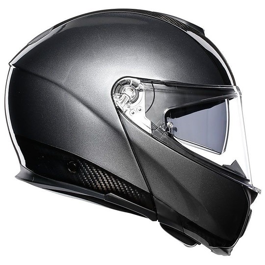 Helm Moto Modular Carbon Carbon Mono AGV Sportmodular Drak Grau