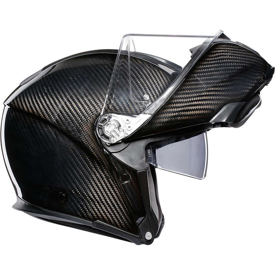Helm Moto Modular Carbon Carbon Mono AGV Sportmodular Lucido