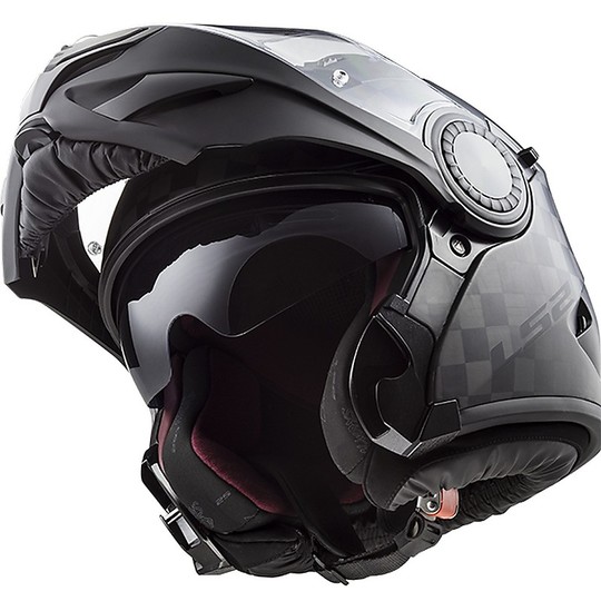 Helm Moto Modular Carbon-Ls2 FF313 Vortex Carbon Black Mat