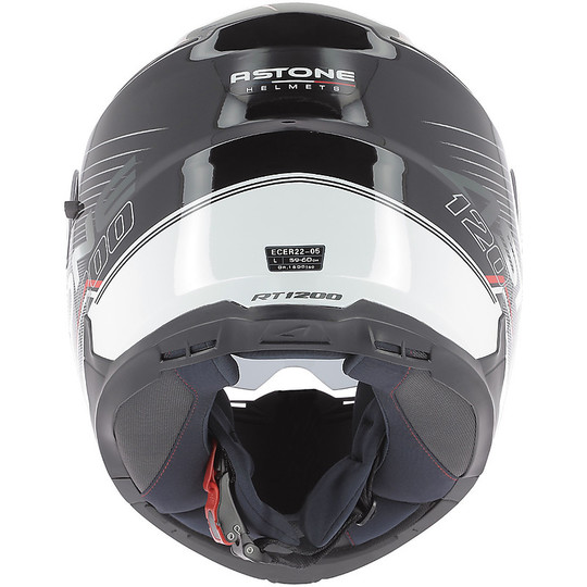 Helm Moto Modular Doppel Zulassung Astone RT 1200 Touring Schwarz Weiß