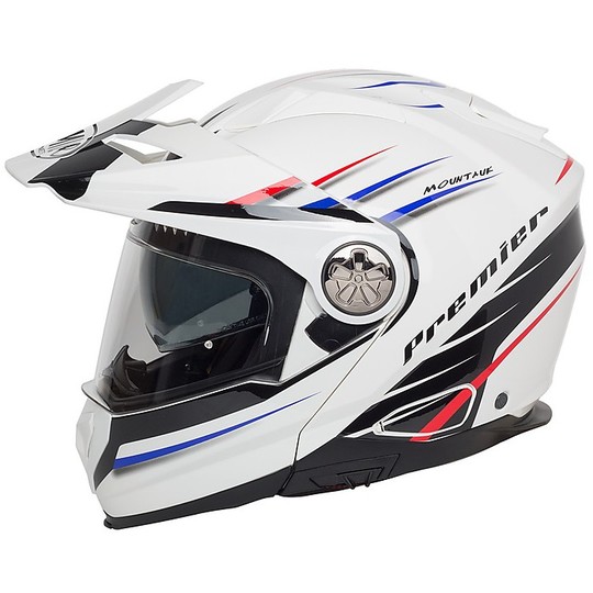 Helm Moto Modular Doppelsport-Premier X-TRAIL MO 1 Weiß, Blau, Rot