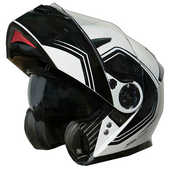 Helm Moto Modular Ein Überblick 2.0 Doppel Visor Schwarz Weiß