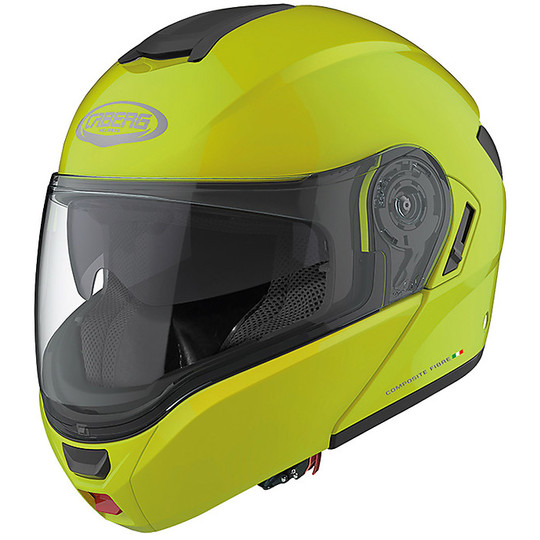 Helm Moto Modular Fiber Caberg LEVO HiVizion Fluorescent Yellow