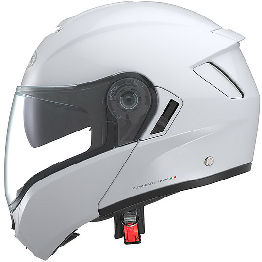 Helm Moto Modular Fiber Caberg LEVO White Metal